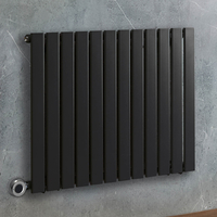 Radiateur design électrique horizontal – Noir – 63, 5 x 84 cm – Avec thermostat wifi chromé – Câblé – Delta – ECOSO x Hudson Reed