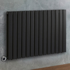 Radiateur design électrique horizontal – Noir – 63, 5 x 98 cm – 2 rangs – Avec thermostat wifi chromé – Câblé – Delta – ECOSO x Hudson Reed