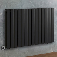 Radiateur design électrique horizontal – Noir – 63, 5 x 98 cm – 2 rangs – Avec thermostat wifi chromé – Câblé – Delta – ECOSO x Hudson Reed
