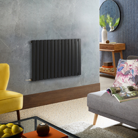 Radiateur design électrique horizontal – Noir – 63, 5 x 98 cm – Avec thermostat wifi externe – Câblé – Delta – ECOSO x Hudson Reed