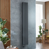 Radiateur design électrique vertical – Anthracite – 160 x 23, 6 cm – 2 rang – Thermostat – Câblé – Vitality Slim – ECOSO x Hudson Reed