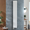 Radiateur design électrique vertical – Blanc – 178 x 23, 6 cm – 2 rang – Thermostat – Câblé – Vitality Slim – ECOSO x Hudson Reed