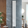 Radiateur design électrique vertical – Blanc – 178 x 23, 6 cm – Thermostat – Câblé – Vitality Slim – ECOSO x Hudson Reed