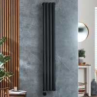 Radiateur design électrique vertical – Noir – 160 x 23, 6 cm – 2 rang – Thermostat – Câblé – Vitality Slim – ECOSO x Hudson Reed
