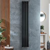 Radiateur design électrique vertical – Noir – 160 x 23, 6 cm – Sans thermostat - Câblé – Vitality – ECOSO x Hudson Reed