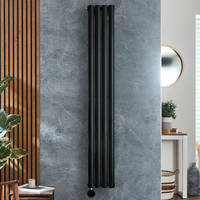 Radiateur design électrique vertical – Noir – 178 x 23, 6 cm – Thermostat – Sur prise – Vitality – ECOSO x Hudson Reed