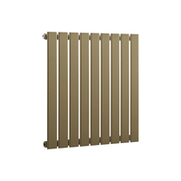 Radiateur design plat - 63, 5 x 63 cm - Acier or laiton métallisé - Chauffage eau moderne - Mural - Hudson Reed