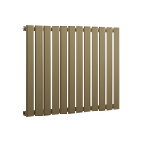 Radiateur design plat - 63, 5 x 84 cm - Acier or laiton métallisé - Chauffage eau moderne - Mural - Hudson Reed