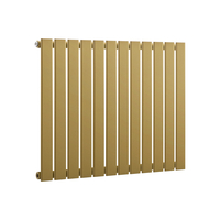 Radiateur design plat - 63, 5 x 84 cm - Acier or métallisé - Chauffage eau moderne - Mural - Hudson Reed