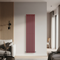 Radiateur design plat vertical – Rouge – 178 cm x 42 cm – Rang simple – Chauffage eau chaude - Hudson Reed