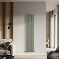 Radiateur design plat vertical – Vert sauge gris – 178 cm x 42 cm – Rang simple – Chauffage eau chaude - Hudson Reed