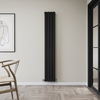 Radiateur design vertical - Double - Avec convecteur type 21 intégré – 178 cm x 28 cm – Noir – Hudson Reed