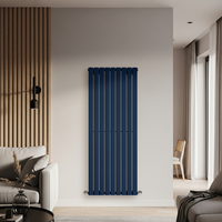 Radiateur design vertical - 160 x 63 cm - Acier bleu foncé - Chauffage eau chaude mural - Salon & cuisine - Hudson Reed