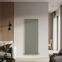 Radiateur design vertical - 160 x 63 cm - Acier vert sauge - Chauffage eau chaude mural - Salon & cuisine - Hudson Reed