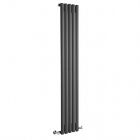 Radiateur design vertical - 175 x 30 cm - 600W - Acier gris anthracite - Rang simple - Eau chaude - Hudson Reed
