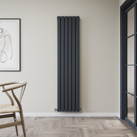 Radiateur design vertical - 178 x 42 cm - Convecteur plat type 21 intégré - Compatible Pompe Chaleur - Eau - Hudson Reed