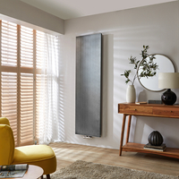 Radiateur design vertical - Panneau plat - 180 x 40 cm - Gris étain - Eau chaude - Hudson Reed