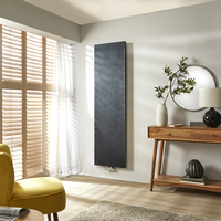 Radiateur design vertical - Panneau plat - 180 x 40 cm - Noir - Eau chaude - Hudson Reed