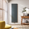 Radiateur design vertical - Panneau plat - 180 x 50 cm - Gris bleu - Eau chaude - Hudson Reed