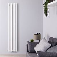 Radiateur design vertical – Raccordement central – 178 cm x 35, 4 cm – Blanc – Double rangs – Vitality Caldae