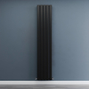 Radiateur design vertical -175 x 35 cm - Chauffage double plat - Eau chaude - 1000W - Acier noir - Hudson Reed