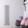 Radiateur design vertical – Argent – 160 cm x 35, 4 cm – Double rangs – Sloane