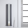 Radiateur design vertical – Avec miroir – 160 cm x 38, 5 cm – Anthracite – Sloane