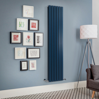 Radiateur design vertical à panneau plat – Bleu (Deep Sea Blue) – 178 cm x 42 cm – Rang double – Delta