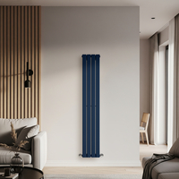 Radiateur design vertical à panneau plat – Bleu foncé – 160 cm x 28 cm – Rang simple – Design mural fin & haut - Hudson Reed