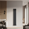 Radiateur design vertical à panneau plat – Gris foncé – Mural - Design Fin & Haut 160 cm x 28 cm – Rang simple – Eau chaude - Hudson Reed