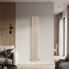 Radiateur design vertical à panneau plat – Marron beige – 178 cm x 28 cm – Acier Mural - Eau chaude - Hudson Reed Delta