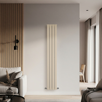 Radiateur design vertical à panneau plat – Marron beige – 178 cm x 28 cm – Acier Mural - Eau chaude - Hudson Reed Delta