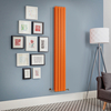 Radiateur design vertical à panneau plat – Orange (Sunset Orange) – 178 cm x 28 cm – Rang double – Delta
