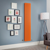Radiateur design vertical à panneau plat – Orange (Sunset Orange) – 178 cm x 35 cm – Rang double – Delta
