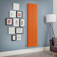 Radiateur design vertical à panneau plat – Orange (Sunset Orange) – 178 cm x 49 cm – Rang double – Delta