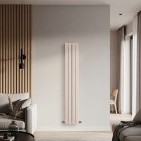 Radiateur design vertical à panneau plat – Rose poudré moderne – 160 cm x 28 cm – Rang simple – Eau chaude - Hudson Reed