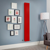 Radiateur design vertical à panneau plat – Rouge (Siamese Red) – 178 cm x 28 cm – Rang double – Delta