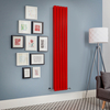 Radiateur design vertical à panneau plat – Rouge (Siamese Red) – 178 cm x 35 cm – Rang double – Delta