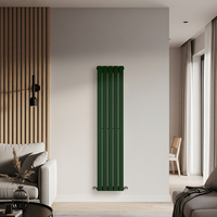 Radiateur design vertical à panneau plat – Vert (Evergreen) – 160 cm x 35 cm – Rang simple – Delta