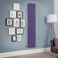 Radiateur design vertical à panneau plat – Violet (Lush Purple) – 178 cm x 35 cm – Rang double – Delta
