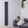 Radiateur design vertical – Raccordement central – Anthracite – 160 cm x 23, 6 cm – Double rangs – Vitality Caldae