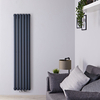 Radiateur design vertical – Raccordement central – Anthracite – 160 cm x 35, 4 cm – Double rangs – Vitality Caldae