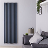 Radiateur design vertical – Raccordement central – Anthracite – 178 cm x 59 cm – Double rangs – Vitality Caldae