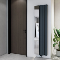Radiateur design vertical avec miroir - Aluminium anthracite - 180 x 47 cm - Design moderne - Aris - Hudson Reed