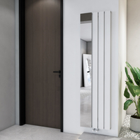 Radiateur design vertical avec miroir - Aluminium blanc - 180 x 47 cm - Design moderne - Aris - Hudson Reed