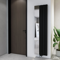 Radiateur design vertical avec miroir - Aluminium noir - 180 x 47 cm - Design moderne - Aris - Hudson Reed
