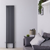 Radiateur design vertical avec pieds de radiateur – Anthracite – 180 cm x 35, 4 cm – Double rangs – Vitality Plus