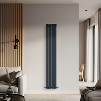 Radiateur design vertical extra plat – Bleu foncé – 178 cm x 28 cm – Acier moderne - Mural - Rang simple – Delta