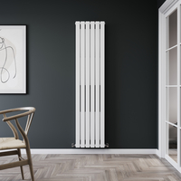 Radiateur design vertical plat - 178 x 42 cm - Convecteur type 21 intégré - Compatible Pompe Chaleur - Eau - Hudson Reed