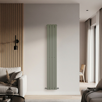 Radiateur design vertical plat – Vert sauge – 178 cm x 28 cm – Acier - Moderne & fin - Eau chaude - Rang simple – Hudson Reed